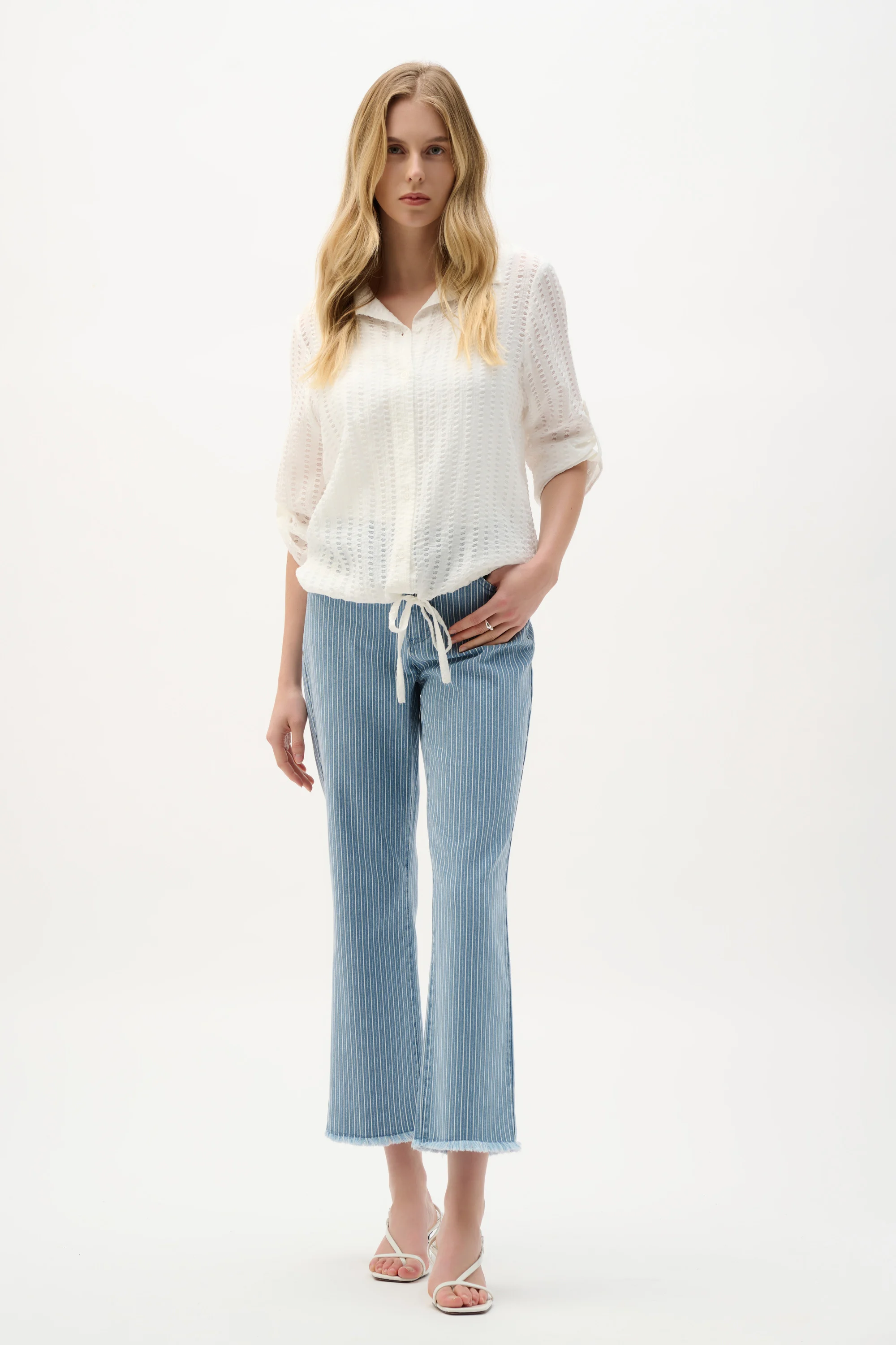 Jeans coupe droite coton rayé – JOSEPH RIBKOFF