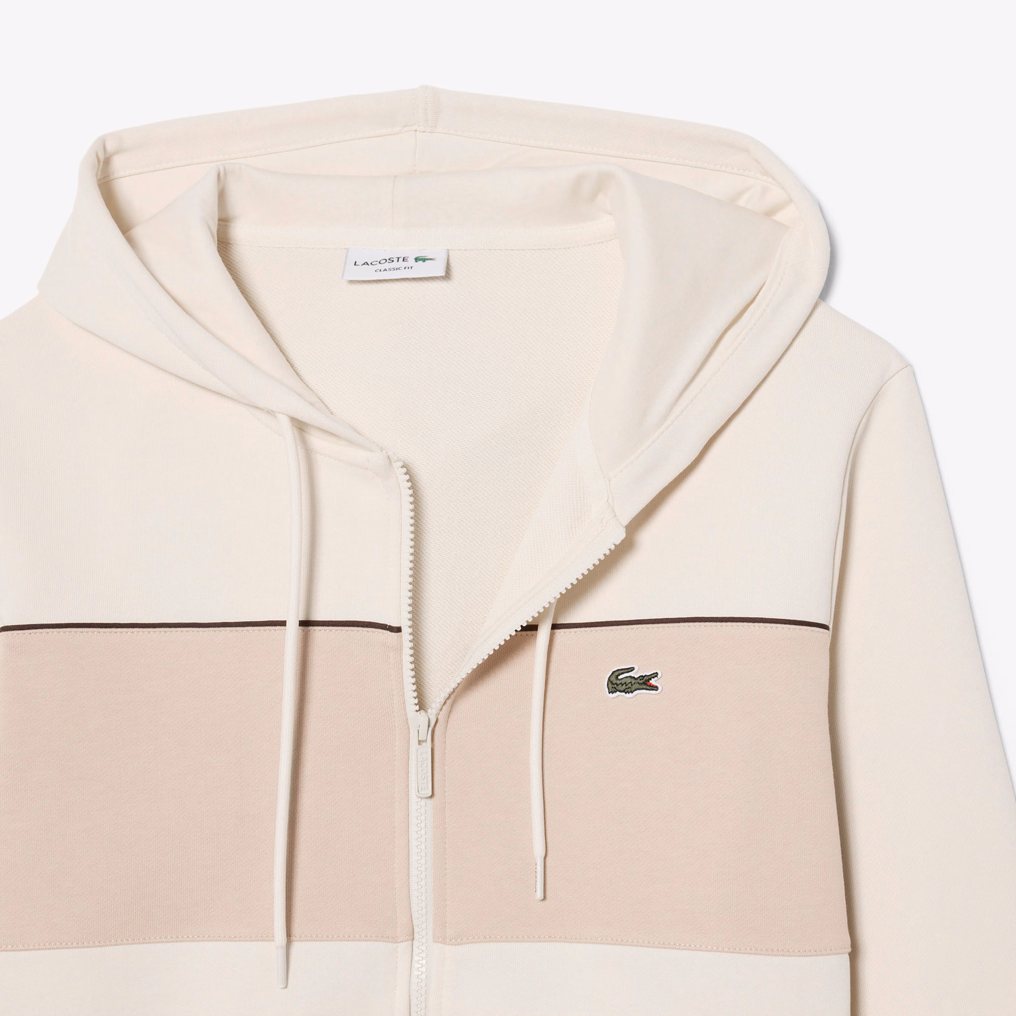 Sweat à capuche zippé color block – LACOSTE