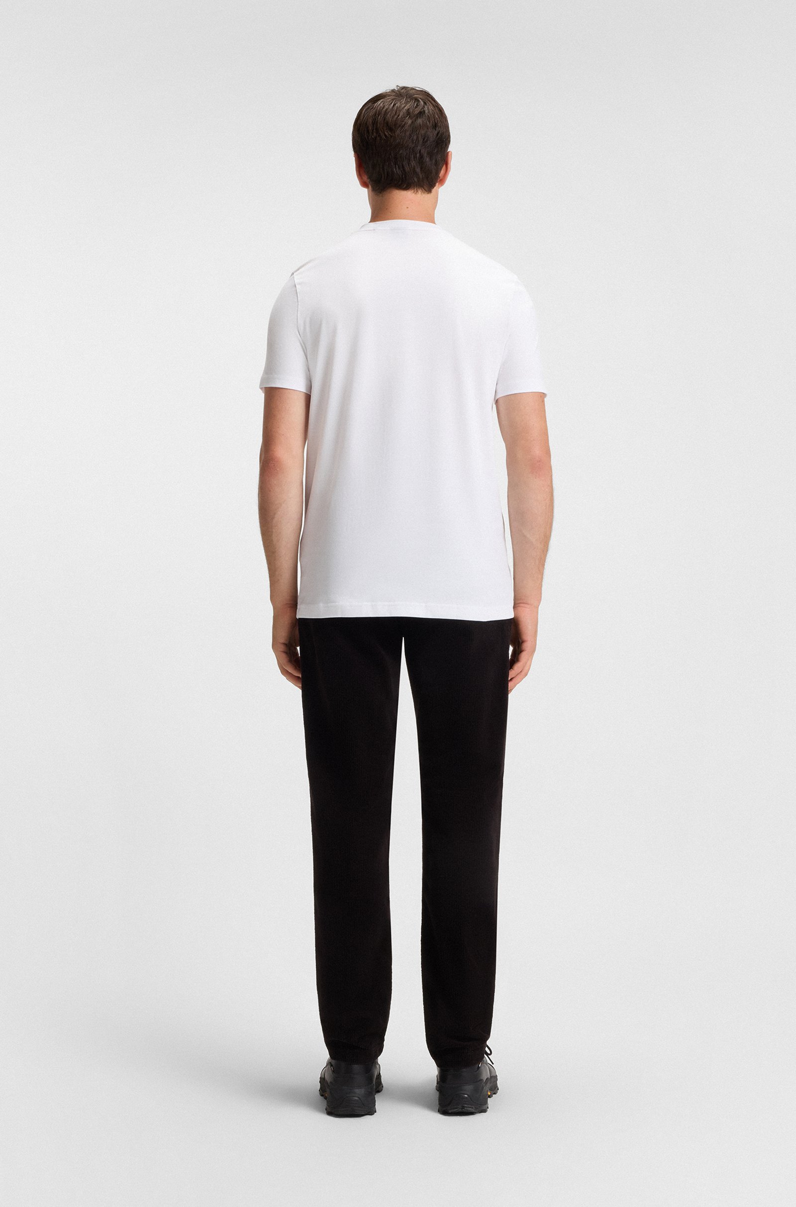 T-shirt en jersey de coton avec logo - HUGO BOSS