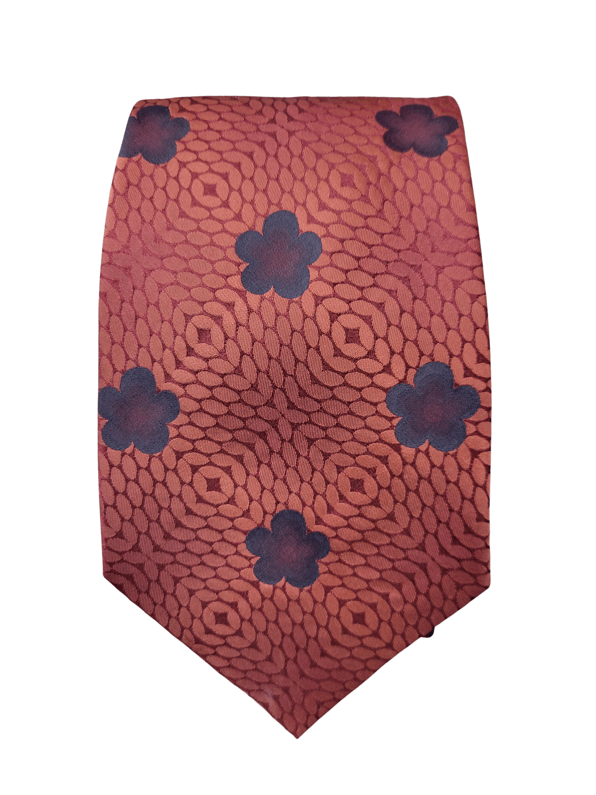 Cravate rouge a fleurs - - 