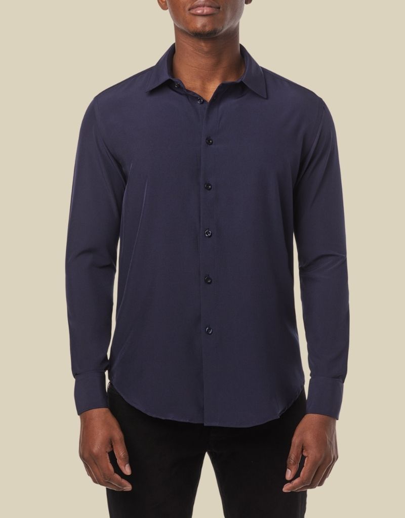 Chemise manches longues classique marine - VINCENT D'AMÉRIQUE - - Vincent d'Amérique
