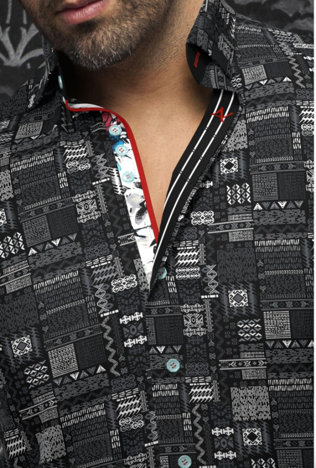 Chemise à manches courtes Finlay - AU NOIR