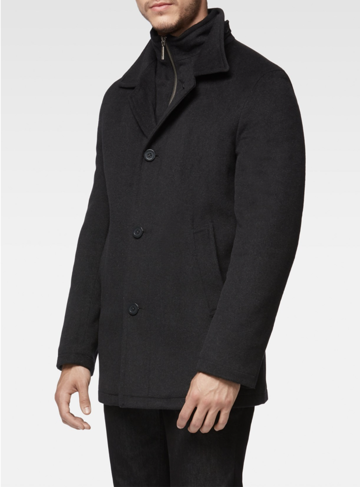 Manteau en laine semi-ajustée - VINCENT D'AMÉRIQUE - CHARCOAL - Vincent d'Amérique