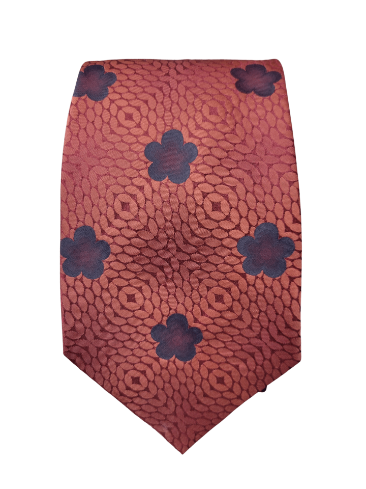 Cravate rouge a fleurs - - 