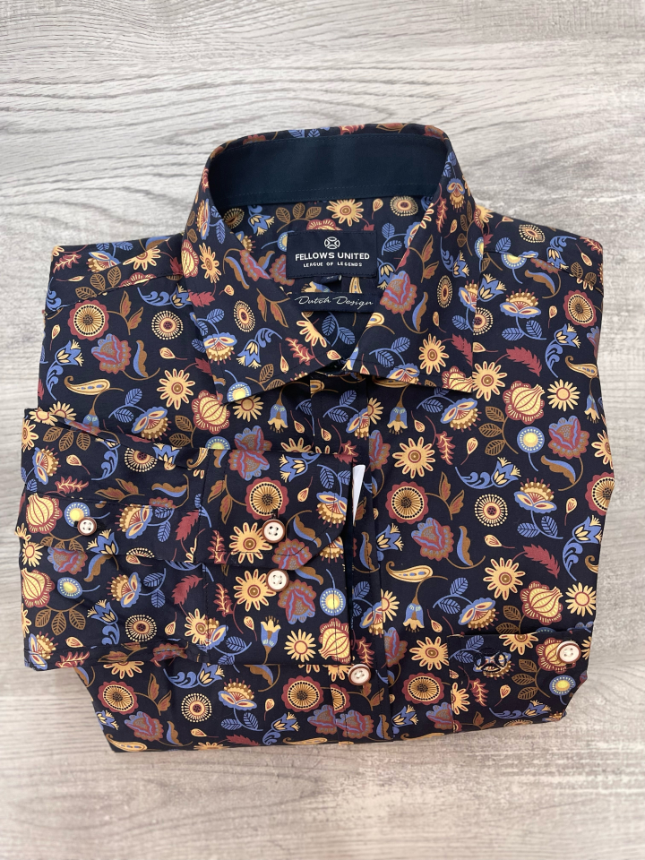 Chemise à fleurs jaunes moutarde - FELLOWS UNITED - - Fellows united