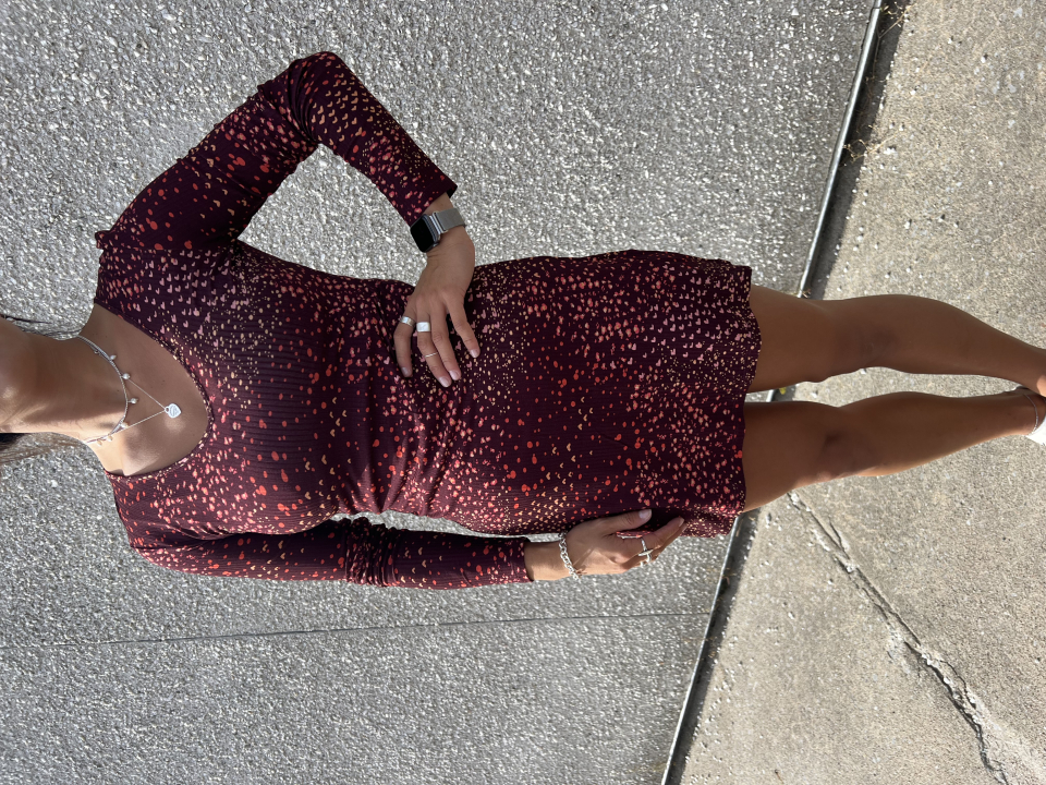 Robe manches longue cotelé bourgogne - LEZ A LEZ - 4953L - Lez a Lez