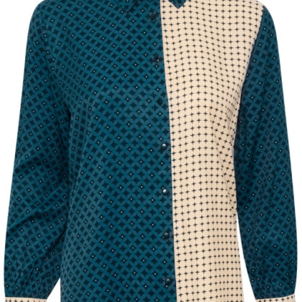 Blouse Felipa bleu et beige - KAFFE - 10507594 - KAFFE