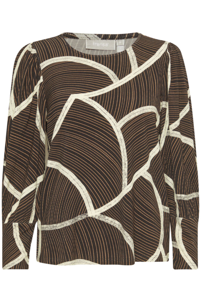 Chandail Alana à motif géométrique noir/brun - FRANSA - 20612777 - FRANSA