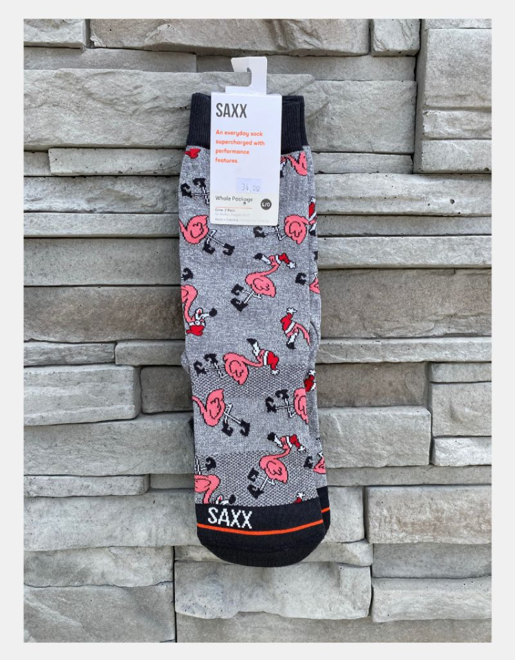 Ensemble de Bas long à motif de flamant rose de Noël - SAXX - - Saxx