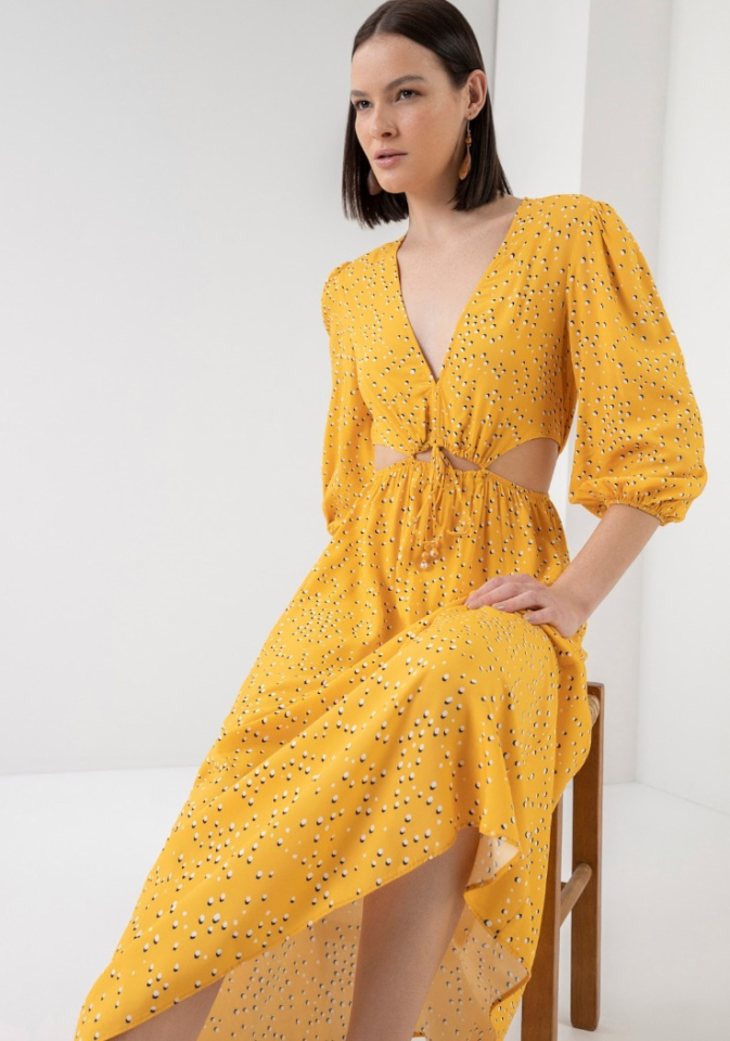 Robe midi avec ouverture à la taille - LEZ À LEZ 