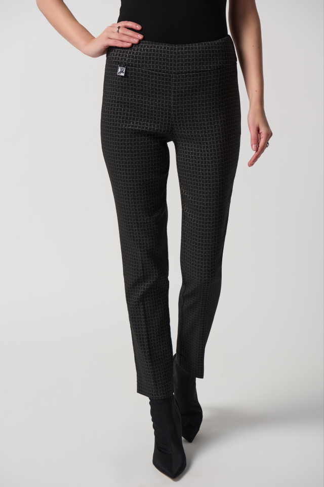 Pantalon tissé à coupe ajustée en jacquard - JOSEPH RIBKOFF 6 - 233284 - Joseph Ribkoff