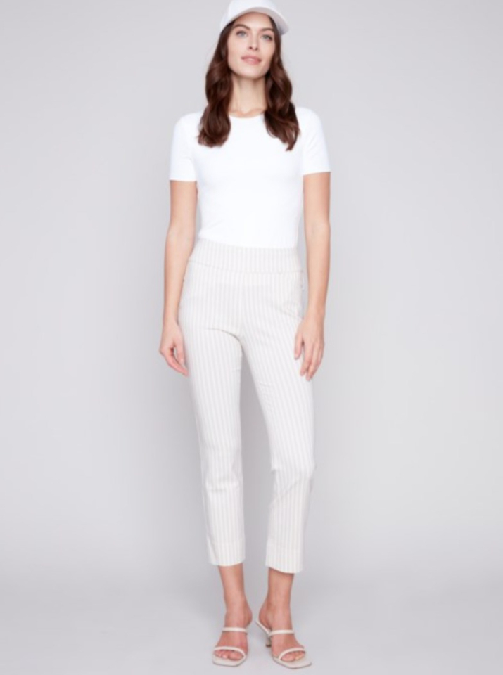 Capri greige imprimé avec fente à l'ourlet - CHARLIE B