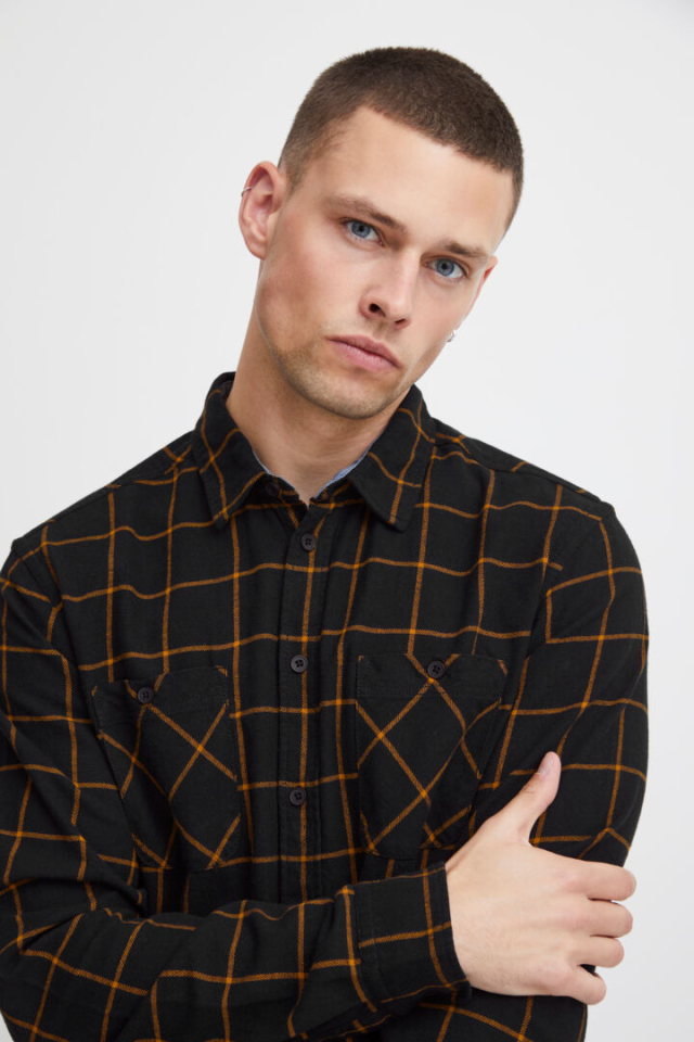 Chemise noire avec lignes oranges - BLEND  - 5715372638991 - BLEND