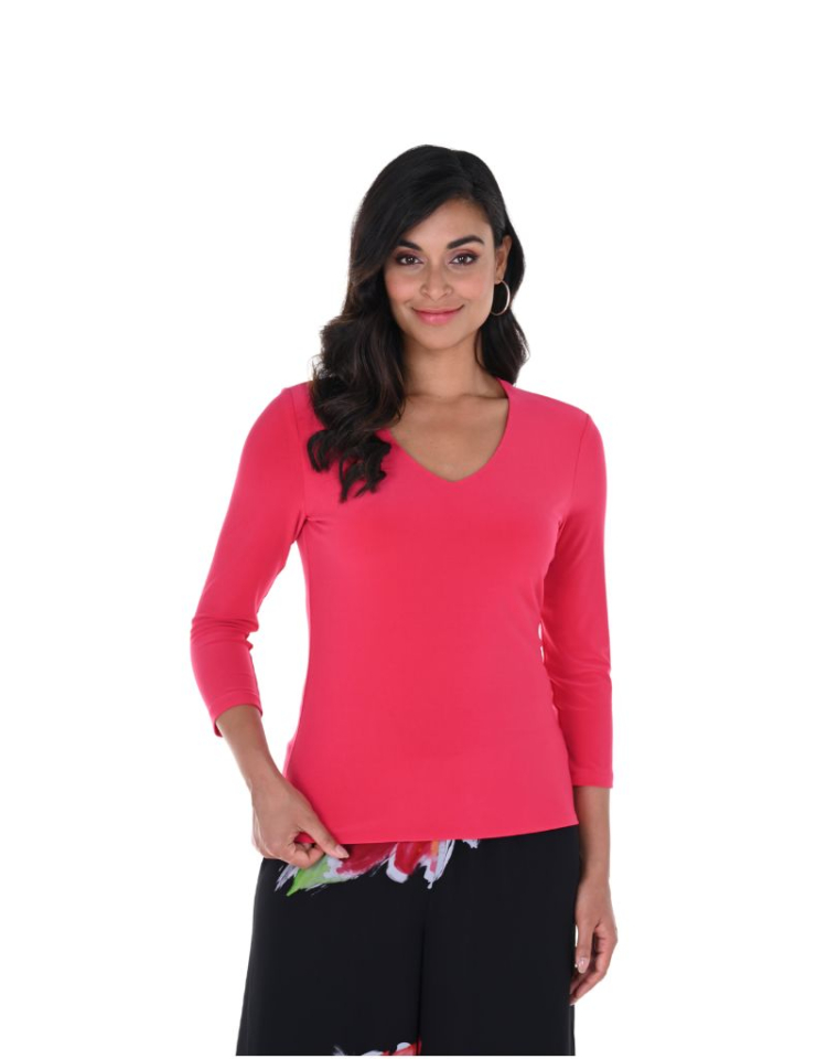 Haut à manche 3/4 framboise - FRANK LYMAN 4 - 246021 - Frank Lyman