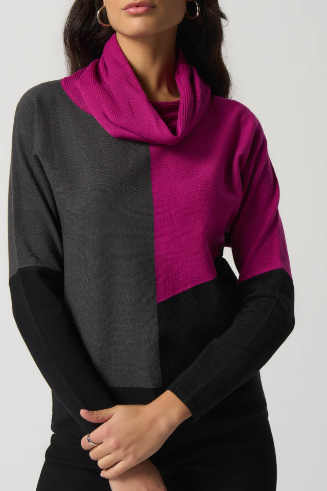 Tricot à encolure bénitier et couleurs contrasté - JOSPEH RIBKOFF - 233954 - Joseph Ribkoff