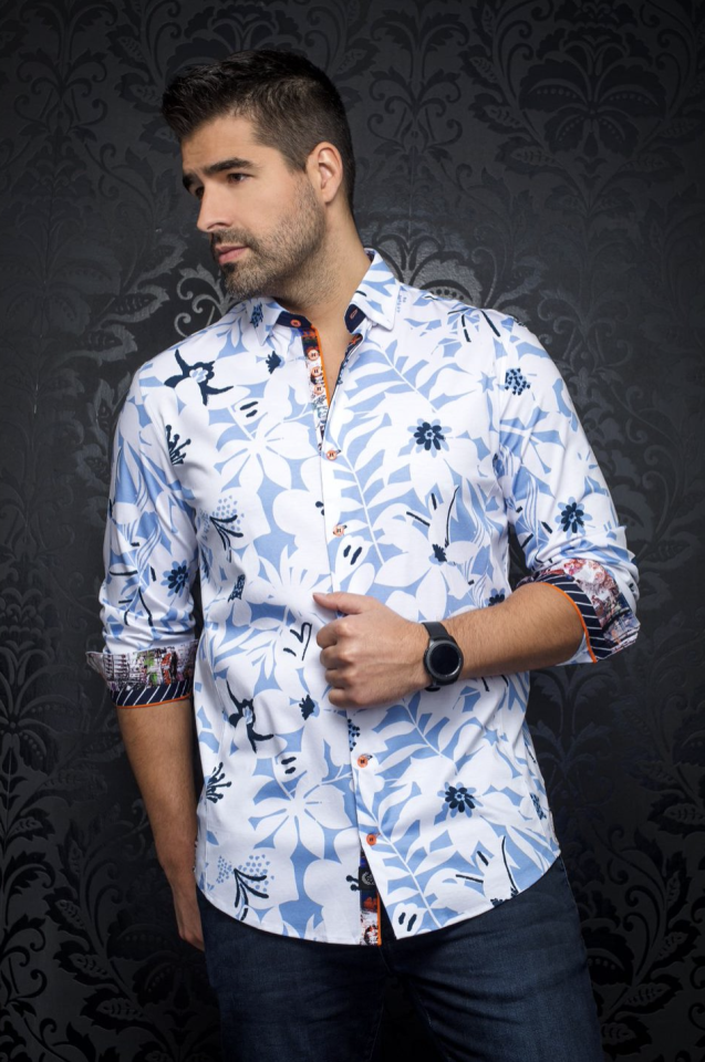 Chemise verso bleue pâle - AU NOIR&nbsp; - - AU NOIR