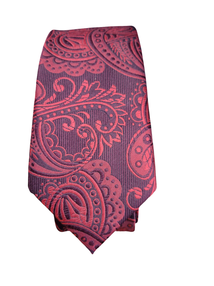 Cravate rouge unis satinée - - 