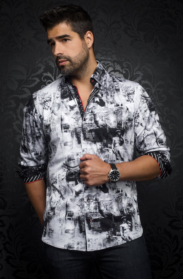 Chemise manches longues grise DUATO - AU NOIR&nbsp; - - AU NOIR