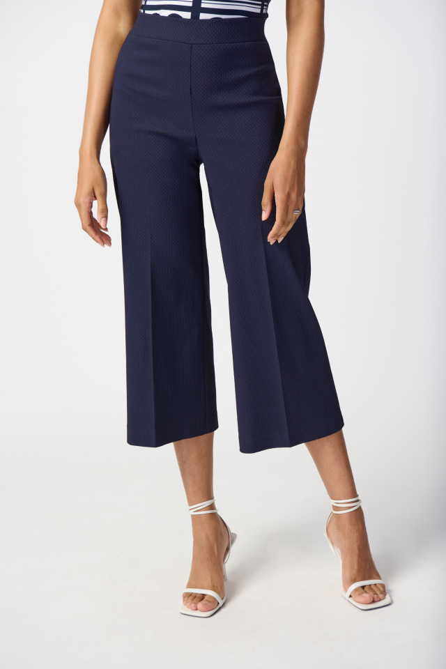 Pantalon texturé à enfiler marine - JOSEPH RIBKOFF 8 - 241273 - Joseph Ribkoff