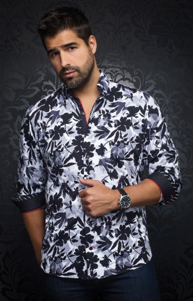 Chemise ''giodel'' noire et blanche - AU NOIR&nbsp; - - AU NOIR