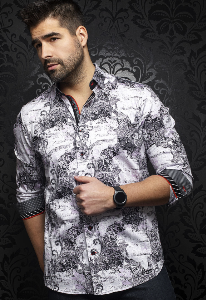 Chemise manches longues Branson pink - AU NOIR&nbsp; - - AU NOIR