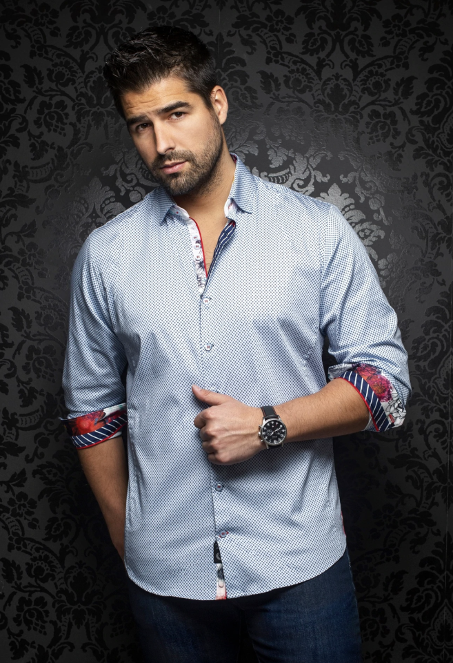 Chemise manches longues Dion light blue - AU NOIR&nbsp; - - AU NOIR