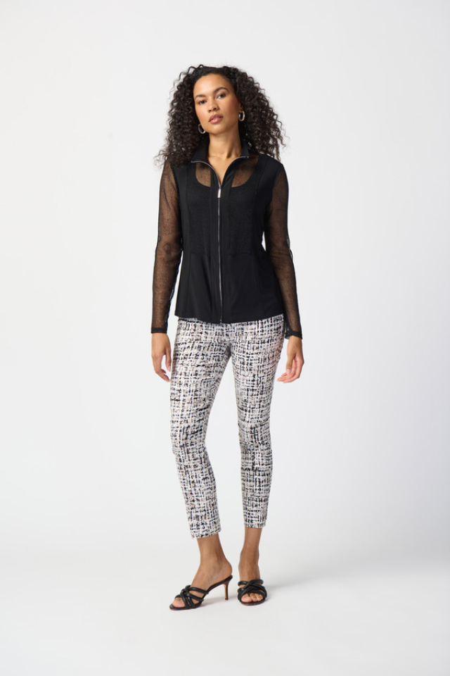 Cardigan zippé en résille - JOSEPH RIBKOFF