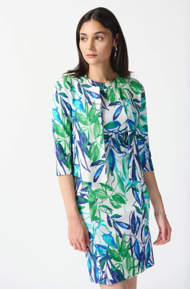 Robe deux pièces à imprimé floral en jacquard - JOSEPH RIBKOFF - 242187 - Joseph Ribkoff