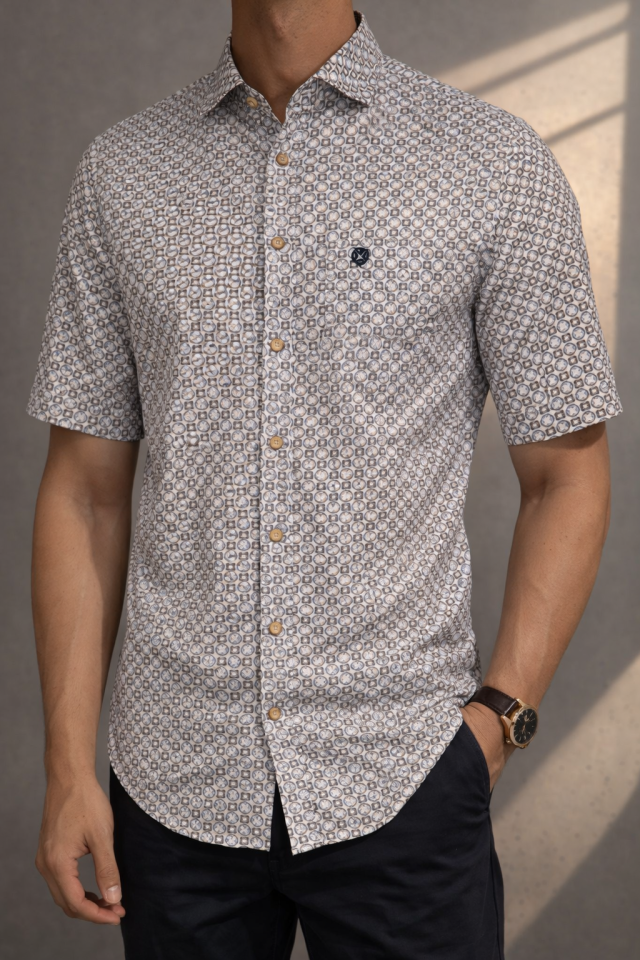 Chemise manches courtes imprimé chaînes – FELLOWS UNITED - 61.6611 - Fellows United