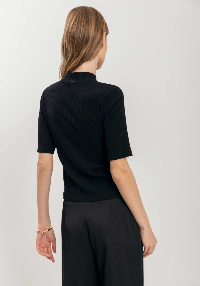 Haut côtelé à manches courtes- LEZALEZ