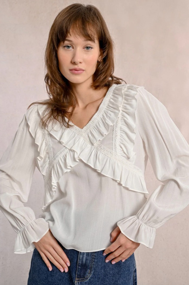 Blouse fantaisie à multi-volants - MOLLY BRACKEN - TF105DP - Molly Bracken