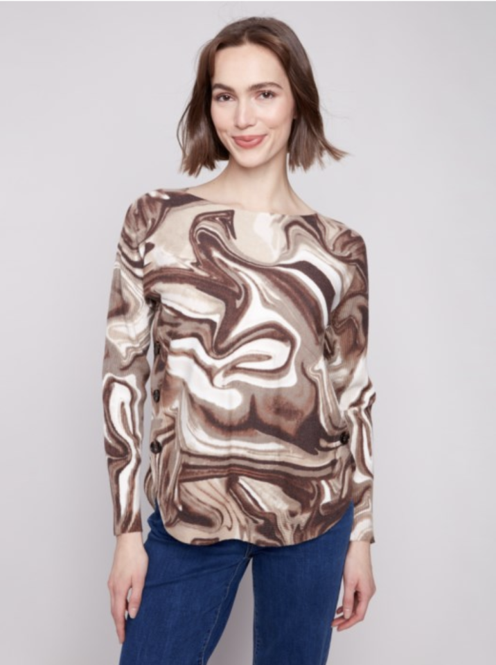 Chandail à boutons latéraux - CHARLIE B - C2871 - Charlie B