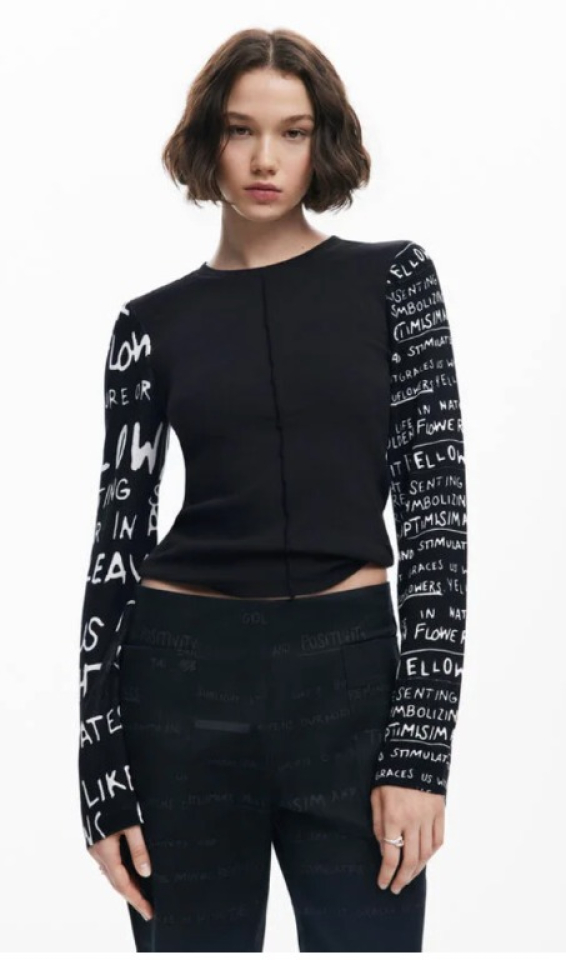 T-shirt à manches imprimées - DÉSIGUAL - 24WWTK782000 - Desigual