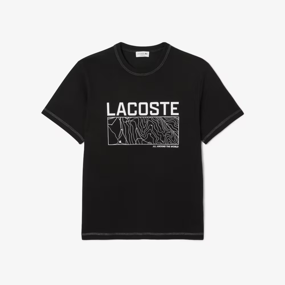 T-shirt classic fit avec imprimé carte - LACOSTE