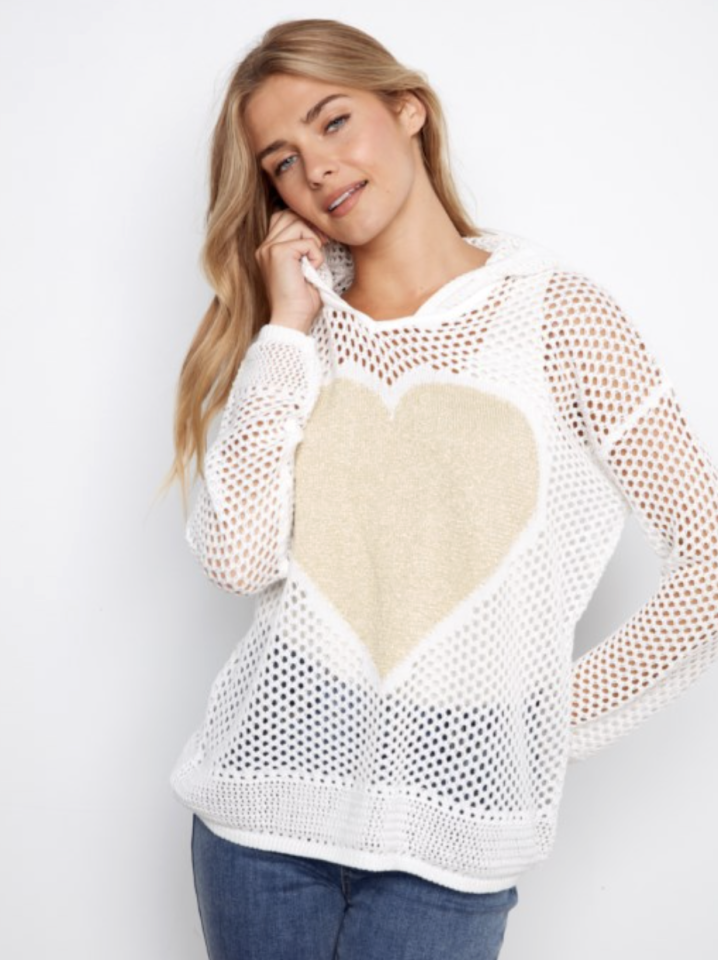 Chandail à capuchon en maille filet - CHARLIE B - C2615L - Charlie B