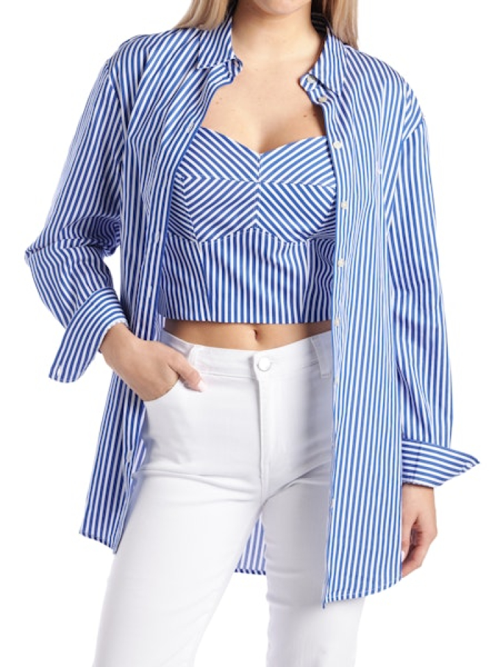 Chemisier oversized manches longues Tecla – GUESS