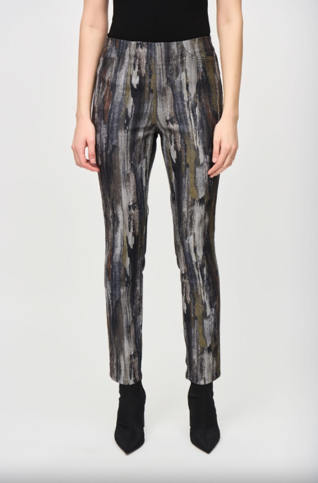 Pantalon slim en denim à imprimé abstrait - JOSEPH RIBKOFF - 243965 - Joseph Ribkoff