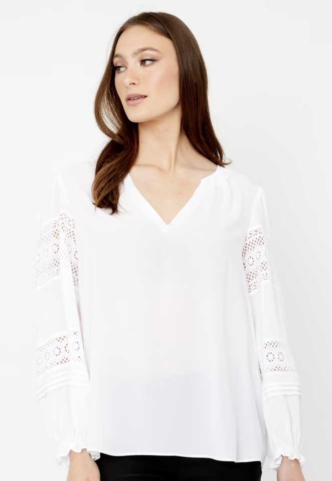 Haut à manches bouffantes en georgette - JOSEPH RIBKOFF