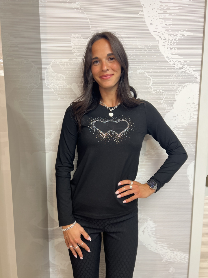 Chandail à imprimé de coeur et diamant - TRICOTTO 