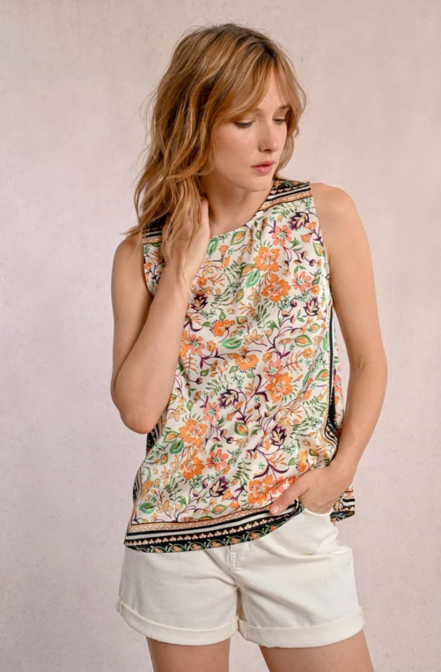 Camisole imprimé à nouer dans le dos - MOLLY BRACKEN - T2004DP - Molly Bracken