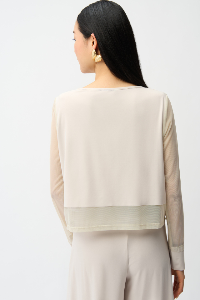 Ensemble chic à col rond et pantalon large avec filet – JOSEPH RIBKOFF