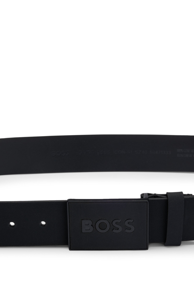 Ceinture en cuir italien en relief avec boucle - HUGO BOSS 