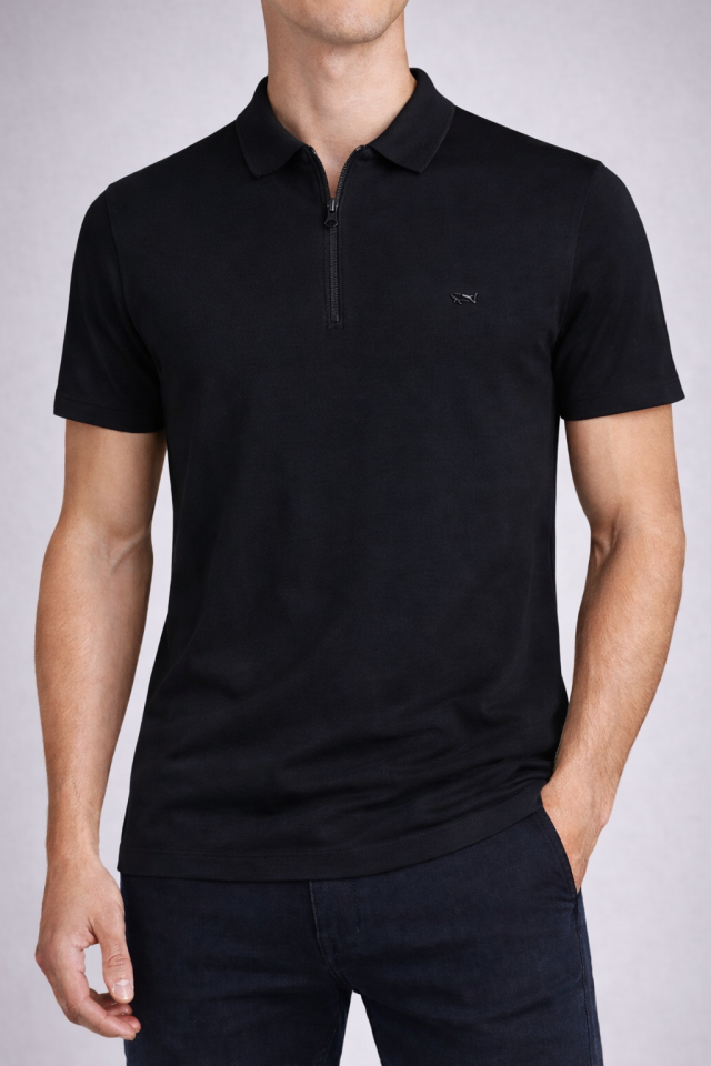 Polo zip en jersey double mercerisé – PAUL & SHARK - 26411227-11D - Paul & Shark