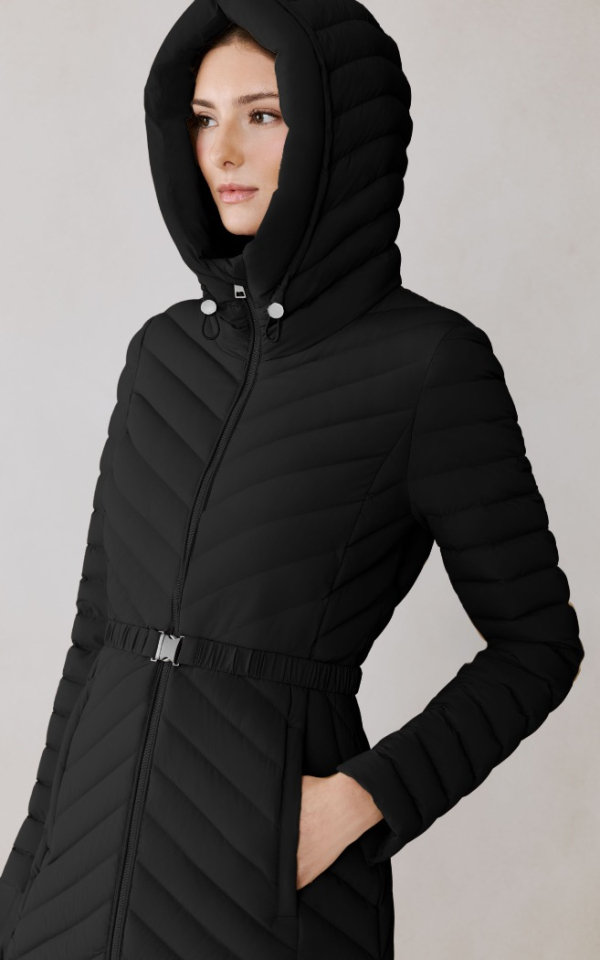 Manteau ESTELLE extensible en duvet avec ceinture - SOIA & KIO