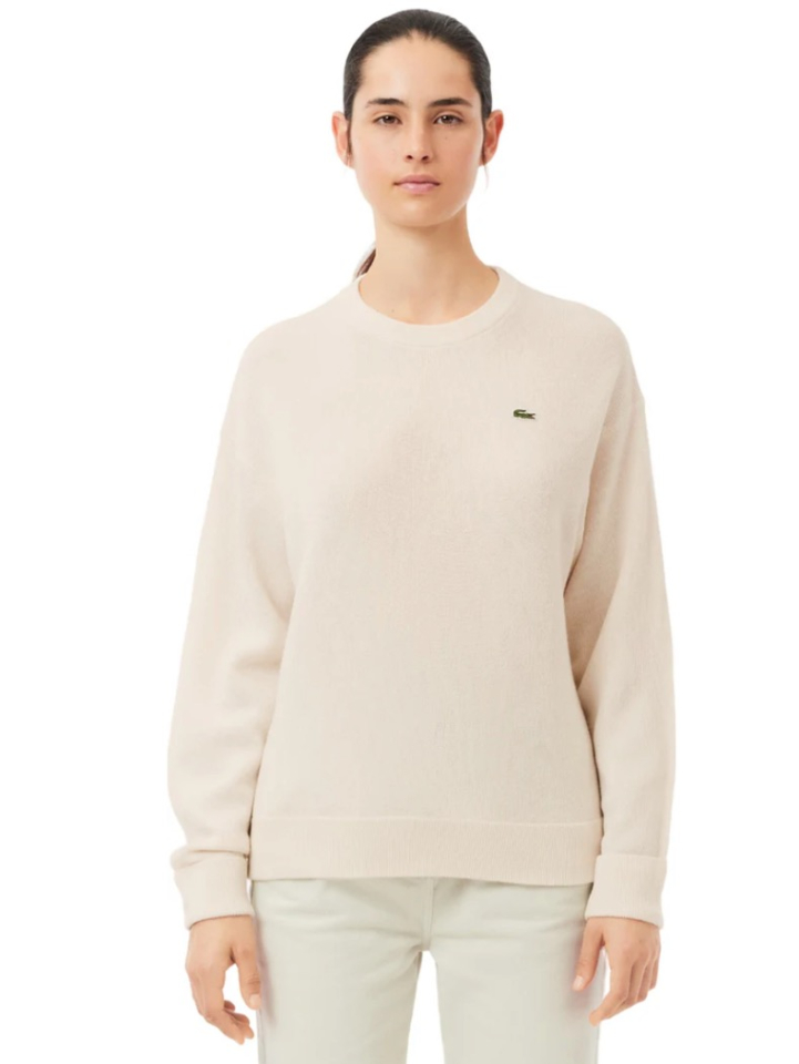 Pull à col rond en laine cardée - LACOSTE - AF9551 - LACOSTE