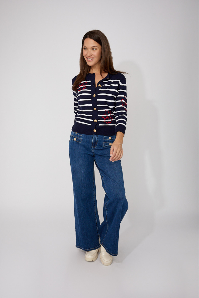 Cardigan Rayé Élégant – FRANK LYMAN