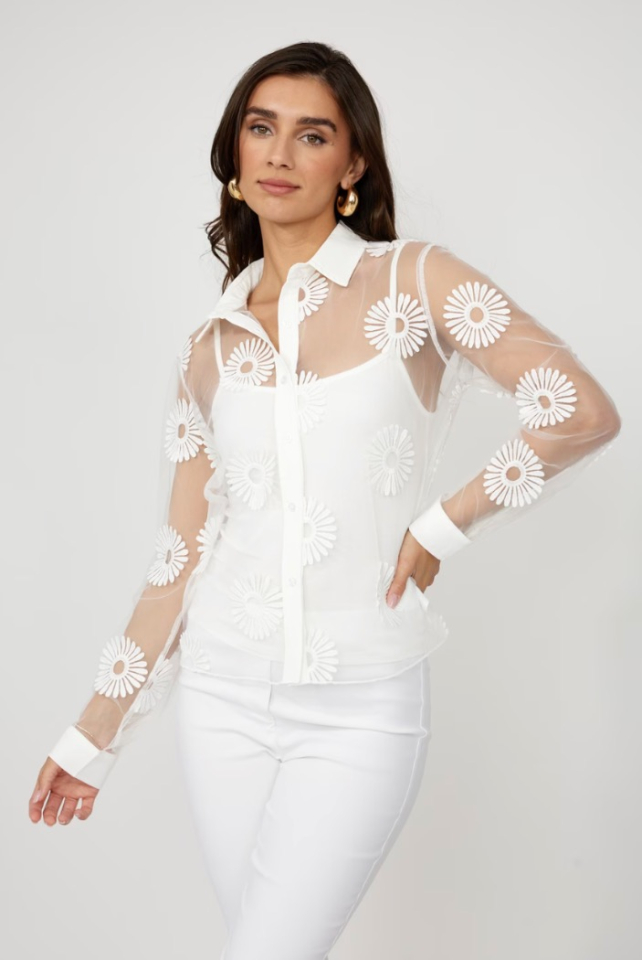 Chemise décontractée florale brodée - FRANK LYMAN - 256765U - Frank Lyman
