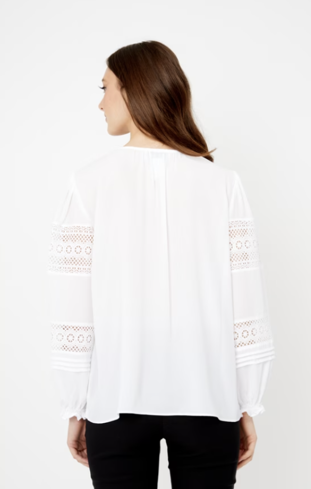 Haut à manches bouffantes en georgette - JOSEPH RIBKOFF