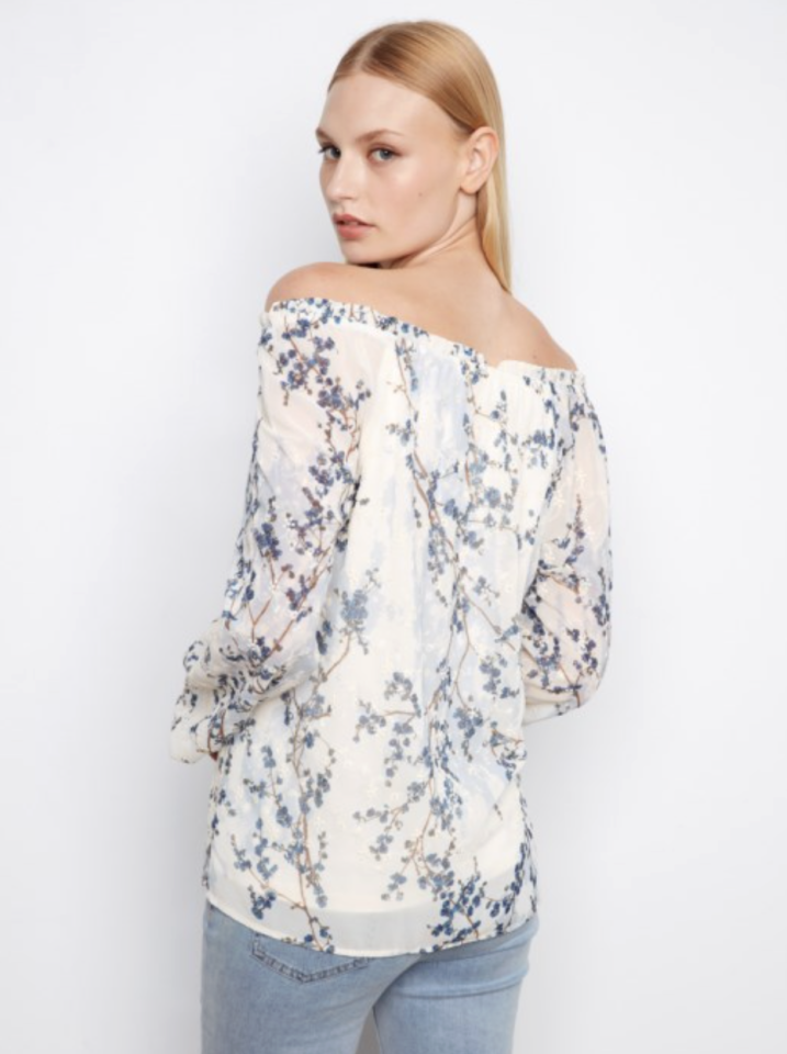 Blouse à broderie anglaise off-shoulder - CHARLIE B 