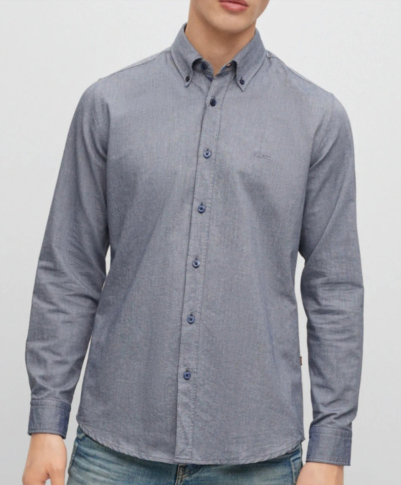 Chemise régulière en coton Oxford - HUGO BOSS - 50489341 - Hugo Boss